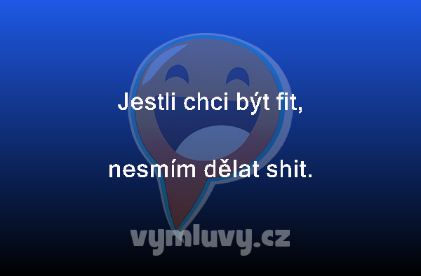 Jestli chci být fit,
nesmím dělat shit. 