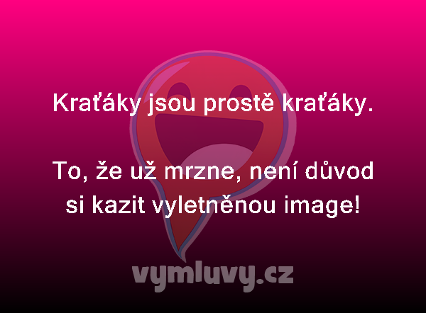 Kraťáky jsou prostě kraťáky.

To, že už mrzne, není důvod si kazit vyletněnou image!